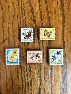 ✨HOST SUPPORT✨ Handmade Vintage Postage Stamp Magnets On Wood • Mini - you pick